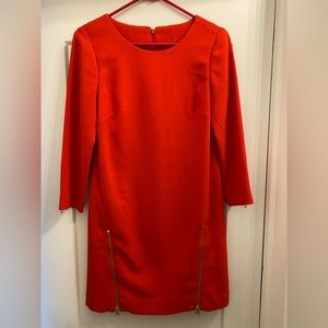 J Crew Red Shift Dress
